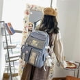 thumbnail image 4 of Mochila Kawaii con lindos accesorios de alfiler, colgante de peluche, mochila escolar Kawaii, mochila estética linda, 4 of 5