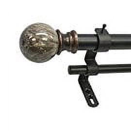 Decopolitan 1" Marble Ball, Single Curtain Rod, Marble Bronze