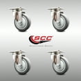 thumbnail image 2 of 4 Inch 316SS Thermoplastic Rubber Wheel Swivel Top Plate Caster Set SCC, 2 of 2