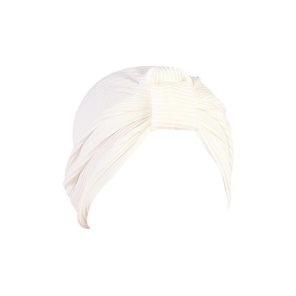 Stretchy Foldable Headscarf Cap Fall Winter Solid Color Ruched Warm Turban Hat Hair Accessories