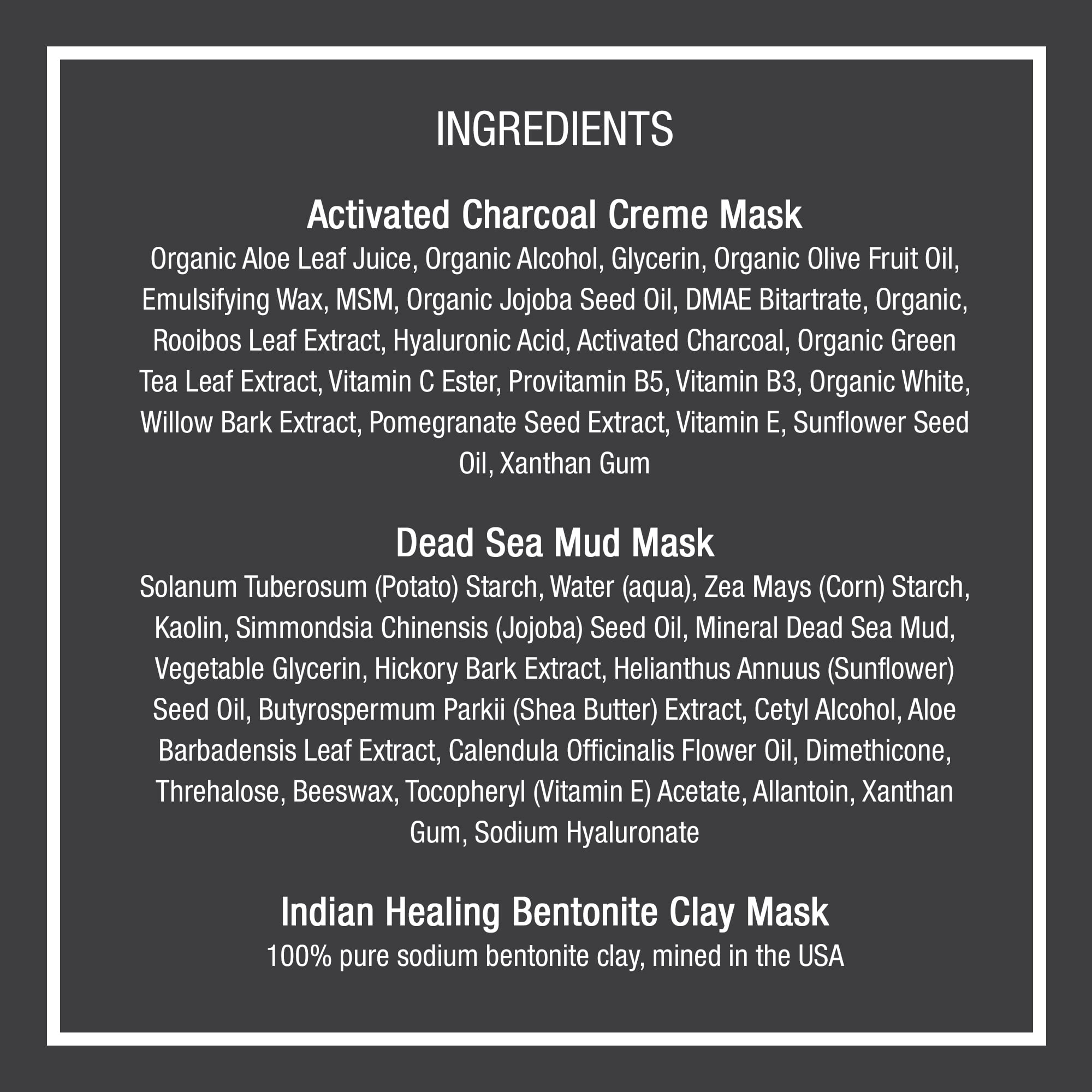 Face Mask Gift Set - includes Natural Mud Mask, Clay Mask and Charcoal Face Mask - by Pure Body Naturals (3 Jars, 8.8 oz. Each)