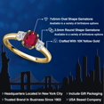 thumbnail image 2 of Gem Stone King 10K Yellow Gold Ruby Red Mystic Topaz and Lab Grown Diamond Engagement Ring for Women | 1.14 Cttw | Oval 7X5MM | Gemstone November Birthstone | Size 6, 2 of 6