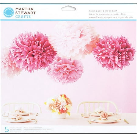 Martha Stewart Crafts Vintage Girl Tissue Paper Pom Pom Kit, Pink