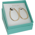 thumbnail image 2 of Ladies Gold Tone Loop Hoop Crystal Studded Pierced Earrings - Gift Boxed, 2 of 5