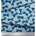 thumbnail image 1 of Soimoi Blue Modal Satin Fabric Bow & Stripe Printed Fabric 1 Yard 42 Inch Wide, 1 of 5