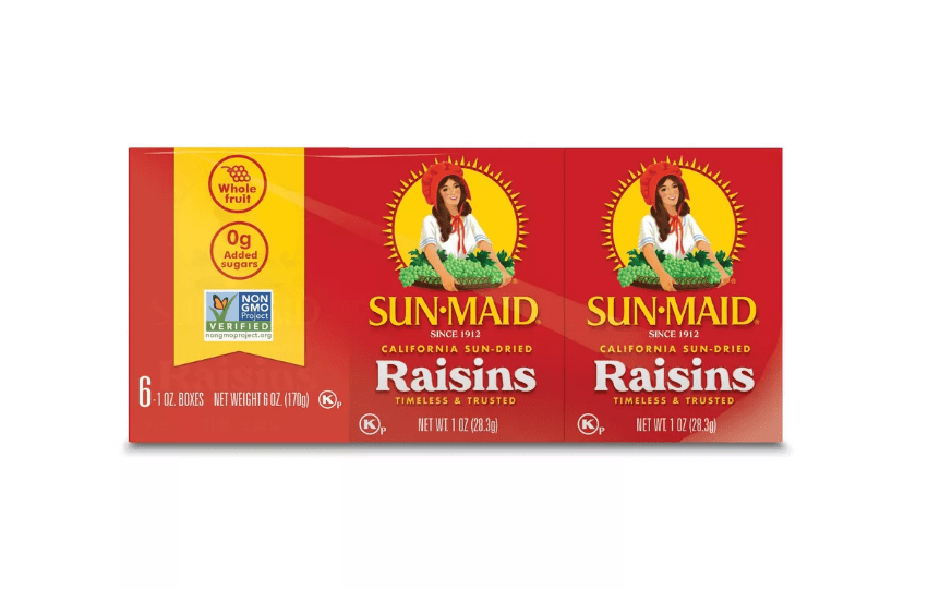 Sun-Maid California Sun-Dried Raisins, Dried Whole Fruit, 1 oz, 6 Ct