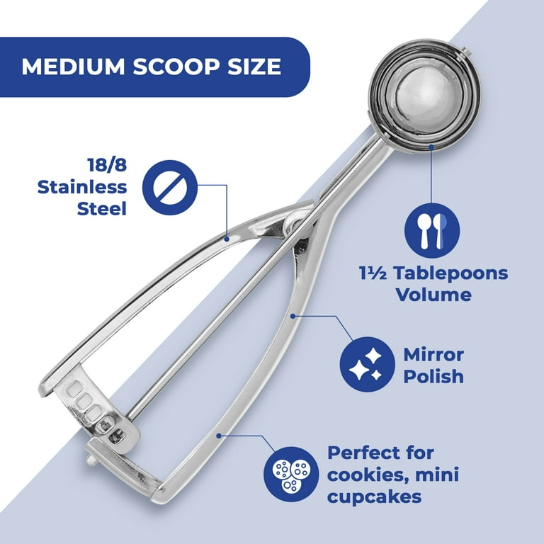 Jenaluca Cookie Scoop - Mini Cupcake Scoop - 18/8 Stainless Steel - Medium