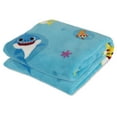 Baby Shark 30" x 43" Coral Plush Toddler Blanket, Unisex, Blue