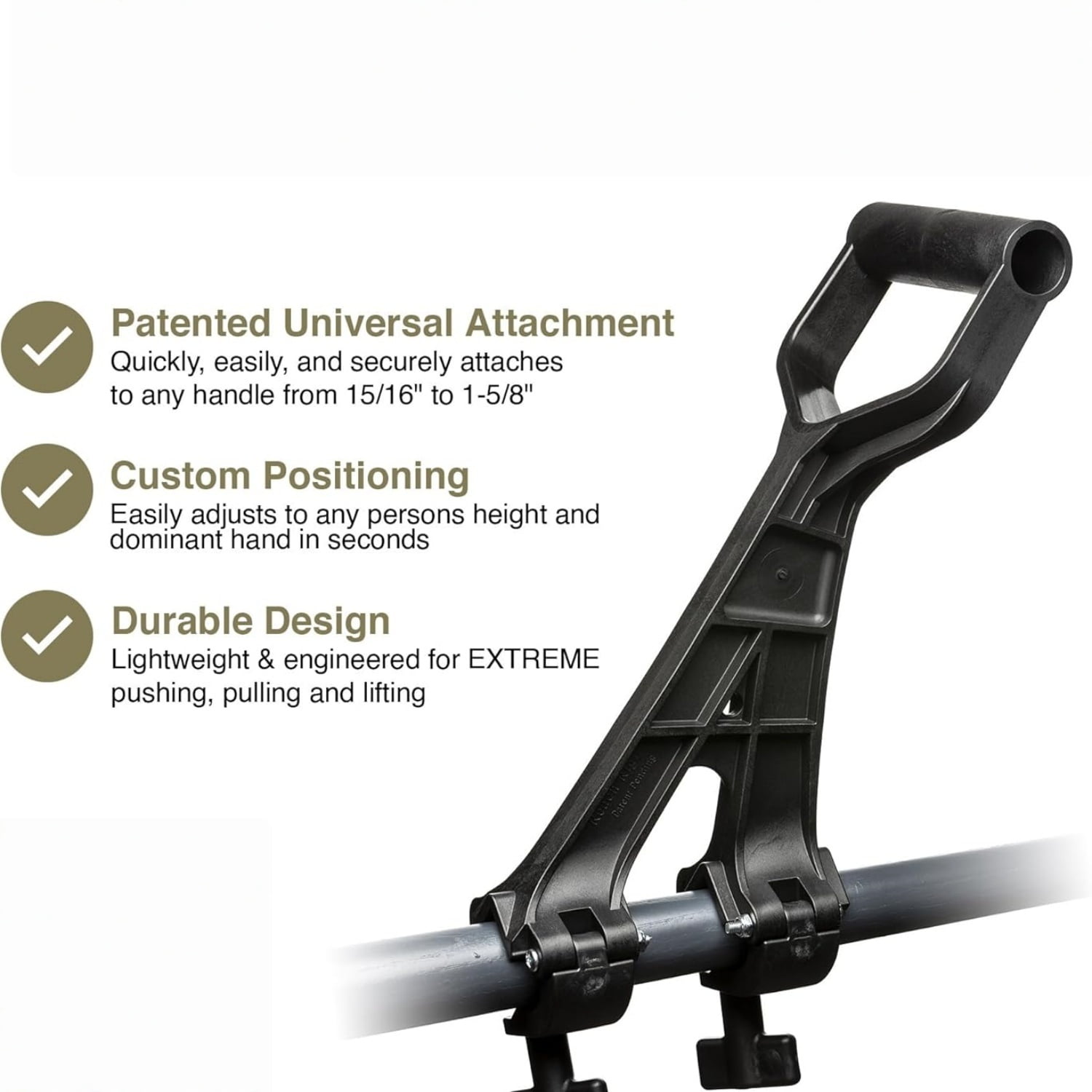 Universal Extension Handle Attachment for Weedeater, String Trimmer, Shovel, Rake & More | Versatile Back Saving Attachment for All Gardening Tools | Yard Tool Gifts for Men