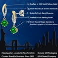 thumbnail image 2 of Gem Stone King 1.73 Cttw 925 Silver and 10K Yellow Gold Green Created Emerald and White Lab Grown Diamond Stud Earrings for Women | Gemstone May Birthstone | Round 5MM, 2 of 6