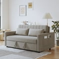 thumbnail image 3 of Noodeniya 54" Twins Pull Out Sofa Bed, Modern Convertible Sleeper Couch, Fabric Loveseat for Small Place, Light Gray, 3 of 13