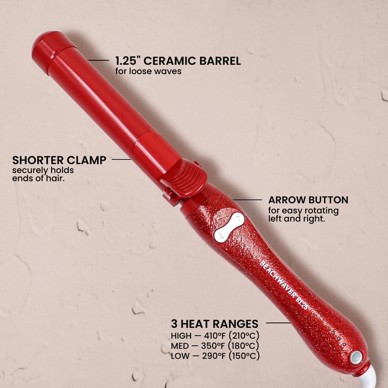 New In Box Red Glitter Beachwaver B1 Rotating 
Curling Wand Amazon.com: The Beachwaver Co. B1 Rotating Curling Iron  main image 2