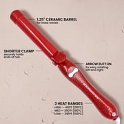 Beachwaver B-Series Ceramic Rotating Curling Iron, Red Glitter, 1.25 inch