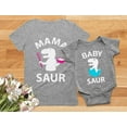 thumbnail image 2 of Mama Saur T-Rex Mom and Baby Saur Matching Outfit Mommy and Me Matching Set Mom Gray Small / Baby Gray 24M (18-24M), 2 of 6