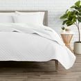 thumbnail image 1 of Bare Home Ensemble de Courtepointe - 3 Pcs - Couvre-Lit Matelassé à Losanges - Grand Lit/Grand, Blanc, 1 of 4