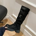 thumbnail image 6 of Juosiy Women's Combat Riding Platform Knee High Boots Comfortable Platform Moto Buckle Dress Fold Over Boots, 6 of 9