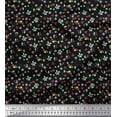 thumbnail image 1 of Soimoi Black Cotton Cambric Fabric Leaves,Insect & Floral Artistic Print Fabric by Yard 42 Inch Wide, 1 of 1