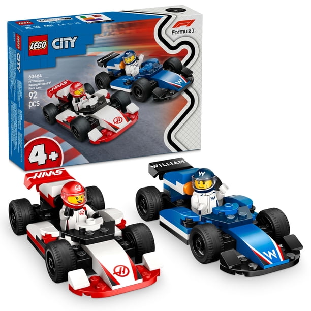 LEGO 60464 City F1(R) Williams Racing & Haas F1(R) Race Car Combo Toy Toy Birthday Present Blocks Educational Boys Girls Children 4 Years 5 6 Years Old Vehicle Car Mini Car