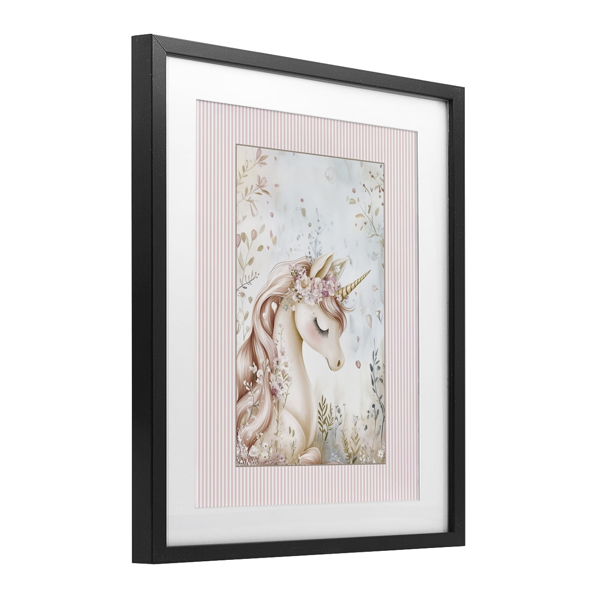 Stupell Industries Enchanted Dreams Unicorn Black Framed Print Under Glass, design by Christine Simpson Art