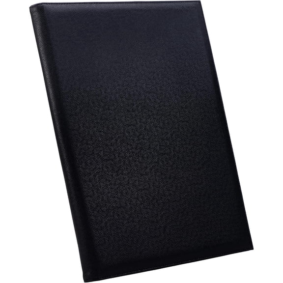 Case-it Folio Padded Laptop Sleeve | Faux Leather | Holds up to 15 inch | Microfiber Lined Gusseted Pocket | Internal Elastic Pocket | Protector | LAP-101-LL Black