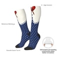 thumbnail image 4 of Lsque Vintage Blue Polka-dot Printed Crew Socks Men's Women's LightWeight Thin Casual Calf Socks ,Knee High Socks,Cotton Socks, 4 of 6