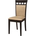 thumbnail image 4 of 2-Piece Cappuccino Brown Dining Chair Set with Plush Tan Microfiber Upholstery, Transitional Kitchen and Dining Room Furniture, 4 of 10