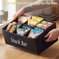 thumbnail image 3 of Countertop Snack Organizer, 6-Compartment Fabric Snack Basket with Handles, Foldable Pantry Bin for Coffee Bar & Office Breakroom Black, 3 of 10
