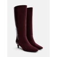 thumbnail image 3 of Scoop Women’s Two Tone Kitten Heel Knee High Boots, Wide Width Available, 3 of 7