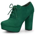 thumbnail image 1 of Unique Bargains Women's Platform Block Heel Lace Up Ankle Boots, 1 of 7