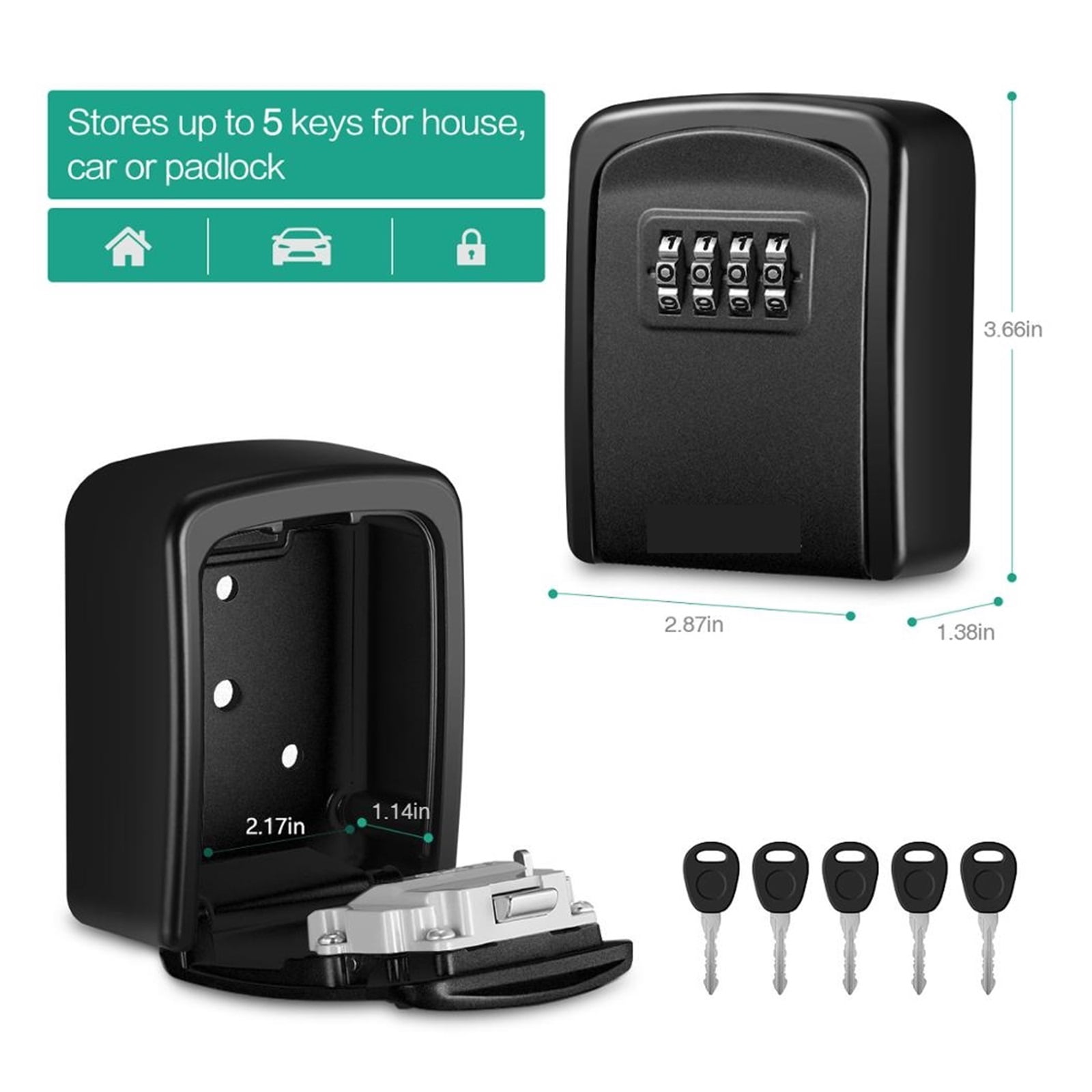Key Safe Box Outdoor,Password Key Box Decoration Key Code Box Key Storage Lock Box Wall Mounted Password Box Outdoor Key Safe Lock Box ,Security and Anti-Theft