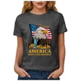 thumbnail image 5 of XZNPDUCQ Flag Patriotic Shirt Women's Fashion Casual Printed Round Neck Short Sleeve T Shirt 4th of July Gift (XXL,A13-Grey), 5 of 8