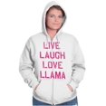 thumbnail image 5 of Live Laugh Love Llama Alpaca Humor Zip Hoodie Sweatshirt Women Brisco Brands L, 5 of 6