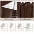 thumbnail image 5 of Brown Flowers Swag Curtains for Kitchen/Bedroom/Living Room, Pastoral Abstract Floral Minimalist Art Scalloped Curtains 63 Inch Long, Window Swag Topper Curtains Valances 2 Panels Set 36"x63", 5 of 8