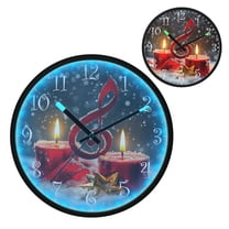 Voice Activated Clock with Glow Light 12 Inch Large Silent Wall Clock Battery Operated for Home Decor Music Note and Candles