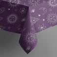 thumbnail image 5 of Purple Sun Moon Triangle Pattern Square Tablecloth,Waterproof Square Table Cover,Wipeable Spillproof Washable Table Cover for Home Kitchen Party Decor 42"X42"(107x107cm), 5 of 6