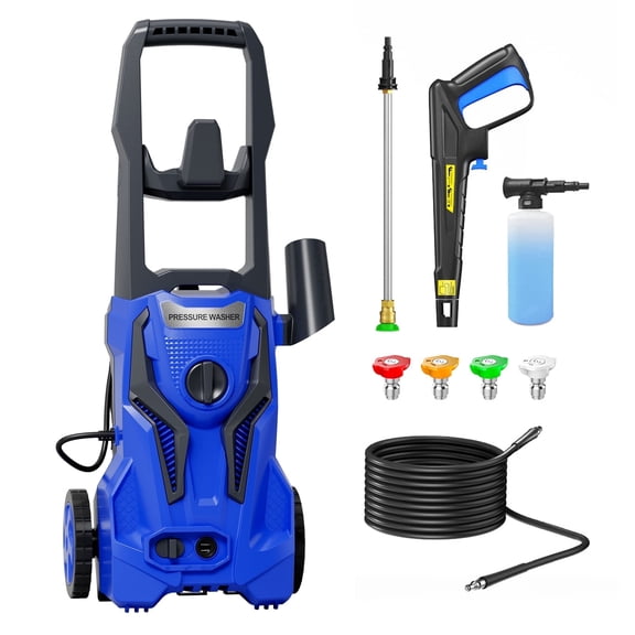 5350PSI 4.0GPM Electric Pressure Washer, Versatile Surface Care, Deep Surface Cleaning, with 4 Quick Connect Nozzles, 500ML Soap Bottle, Total Stop System for Fence, Garden, Yard, Car Cleaning