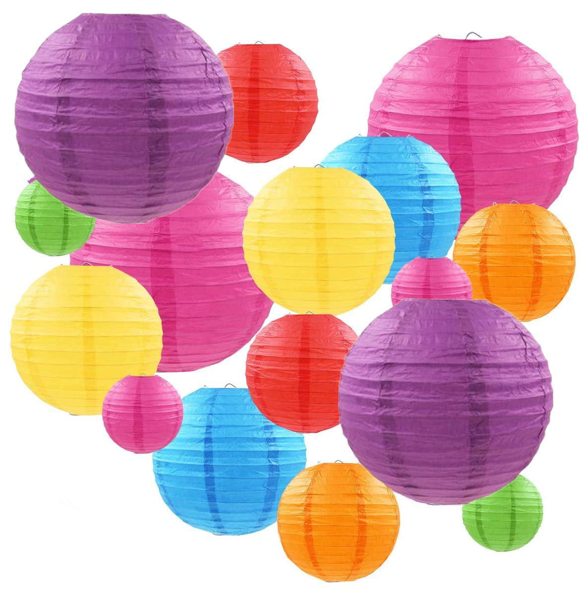 8 PURPLE Assorted Sizes Hanging Paper Lanterns Party Wedding Events Decorations