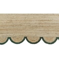 thumbnail image 4 of 2.6x8 Ft Green Border Premium Scalloped Jute Rug – Handcrafted Natural Braided Carpet for Living Room, Bedroom, Entryway, Boho Home Decor, 4 of 5