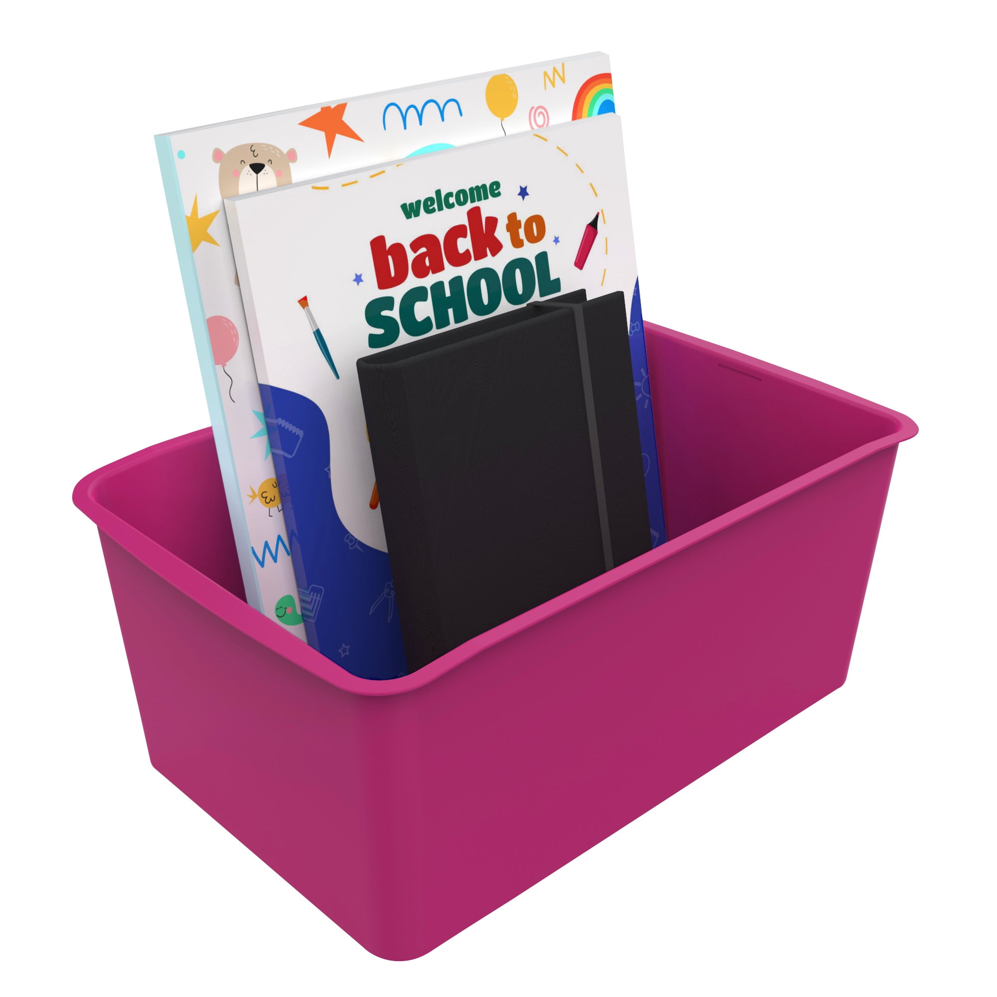 Pen+Gear Cubby Bin, 12.27 x 7.96 x 5.12 in, Tropical Blossom