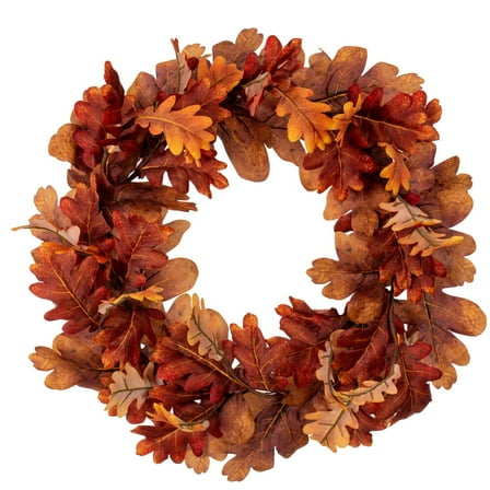 26" Orange Oak Leaf Wreath