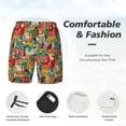 thumbnail image 3 of Naloa Funny Owl Bird Print Men Swim Trunks with Compression Liner ,Board Shorts,Men's Swim Shorts with Drawstring and Elastic Waistband-XX-Large, 3 of 6