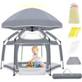 thumbnail image 1 of Corralito para Bebe,Corral para Bebe Plegable,área Extra Grande de Juegos para Bebe,Puede Acomodar A Varios Niños,áreas de Juego para Bebés Interiores y Exteriores,con Toldo,Bolsa de Almacenamiento, 1 of 9