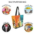 thumbnail image 7 of FORMRS Womens Canvas Tote Bag with Zipper Inner Pocket Shoulder Handbag, Colorful Cocktails, 7 of 7