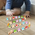 thumbnail image 4 of Juego de trenes de madera Montessori juguetes educativos coloridos duraderos para juegos al aire libre 27 secciones Alfabeto Baoblaze tren juguetes, 4 of 7