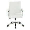 thumbnail image 3 of Office Star Products Executive Low Back Faux Leather Chair with Chrome Arms and Base - single White, 3 of 5