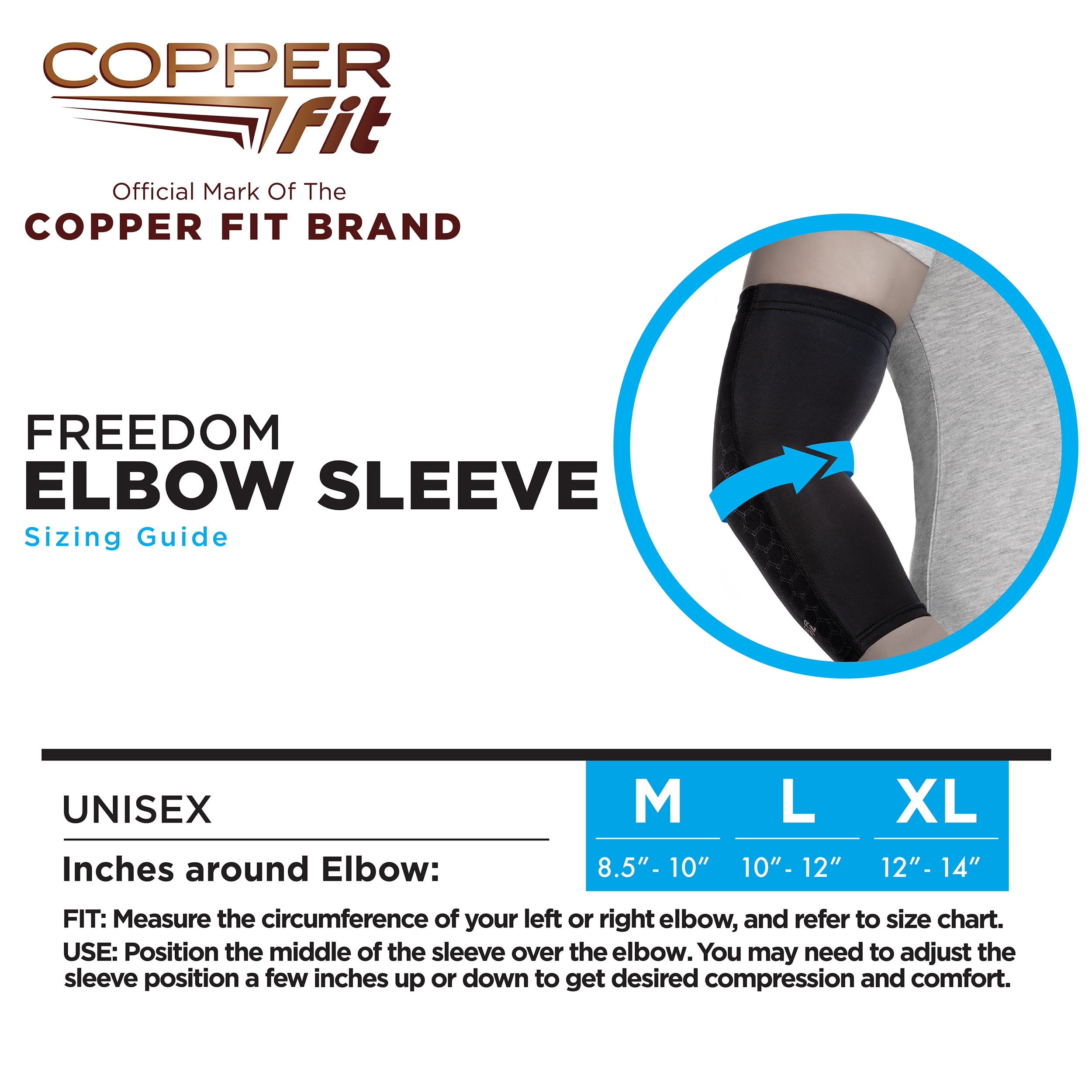 Copper Fit Compression Elbow Sleeve, Medium