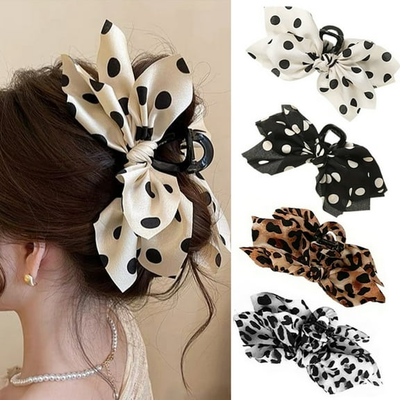 TSV 4pcs Bow Claw Clips, Extra Large Claw Clips for Thick Hair, Butterfly Styling Hair Bows for Women