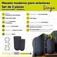 thumbnail image 4 of Macetas modernas set grande de 2 piezas para exteriores Singa color azul grafito de Polietileno ultra ligera Artego Japi hecho en Brasil, 4 of 7