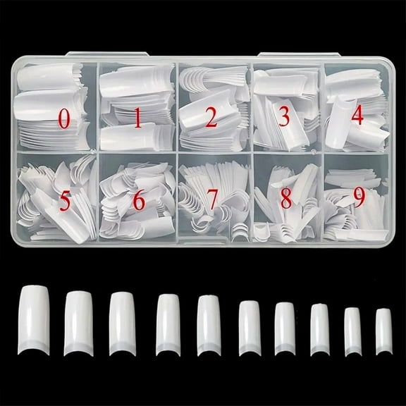 YIMART French False Nail Tips,French Nail Art Tips,500pcs ABS White French Acrylic Style Artificial False Nails Tips With Box Press On Nails