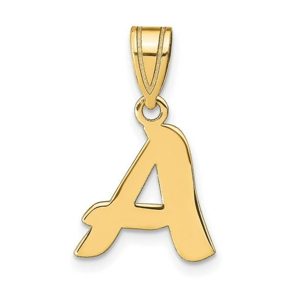 Auriga Fine Jewelry 14K Yellow Gold Script Letter A Initial Pendant for Women (L- 15.76 mm, W- 13.68 mm)